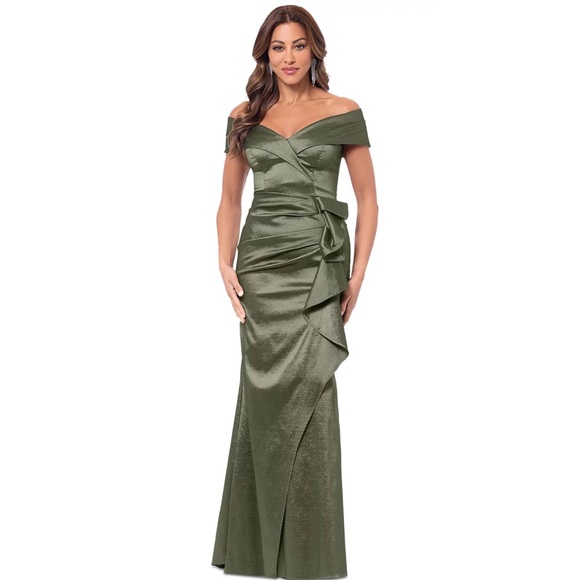 XSCAPE Taffeta Off The Shoulder Sweetheart maxi dress Gown - Picture 1 of 3